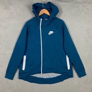 Nike Tech Fleece Hoodie Women's‎ 1X Blue Force Cape Asymmetrical Zip AQ9427-474